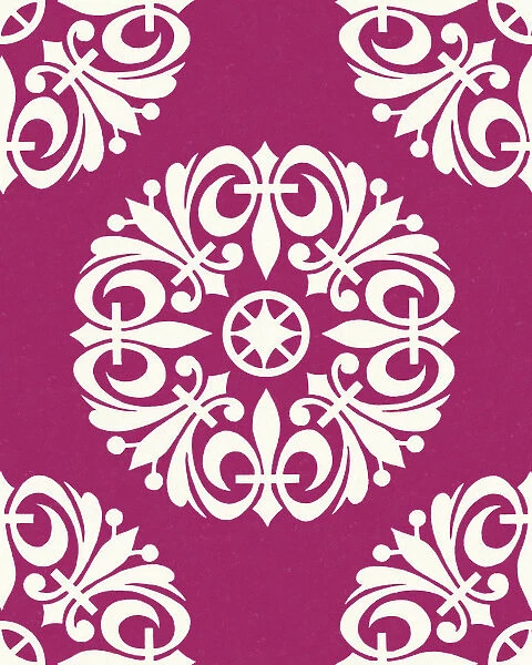 Fleur De Lis Pattern on Pink Background