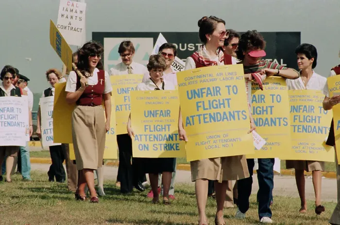 Framed Print : Flight Attendants with Signs Picketing Framed Print : Flight Attendants with Signs Picketing