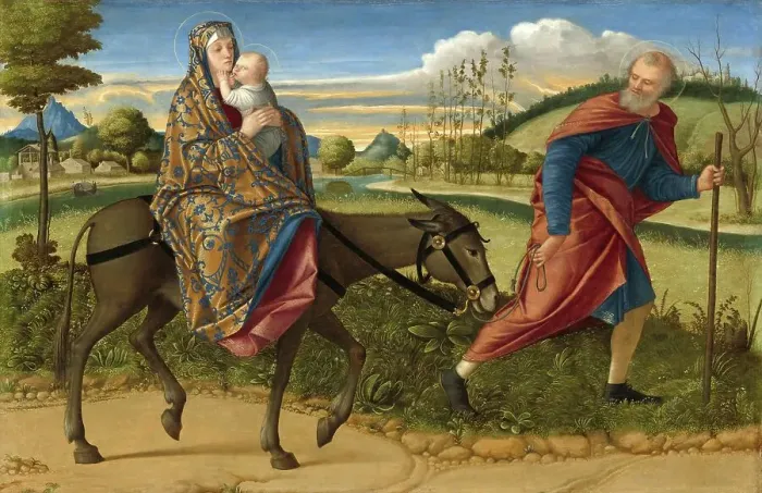 Framed Print : The Flight into Egypt, by Vittore Carpaccio, c. 1520, Italy, Historical, digitally restored reproduction from a 19th century original Framed Print : The Flight into Egypt, by Vittore Carpaccio, c. 1520, Italy, Historical, digitally restored reproduction from a 19th century original