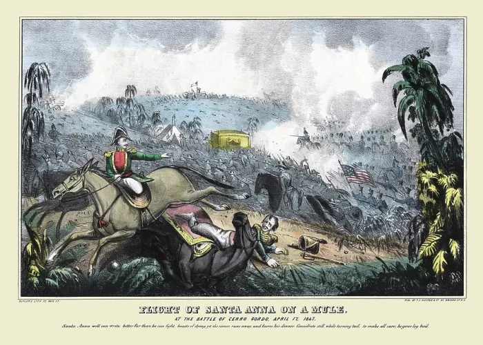 Framed Print : Flight of Santa Anna on a Muel, at the Battle of Cerro Gordo, April 17, 1847 Framed Print : Flight of Santa Anna on a Muel, at the Battle of Cerro Gordo, April 17, 1847
