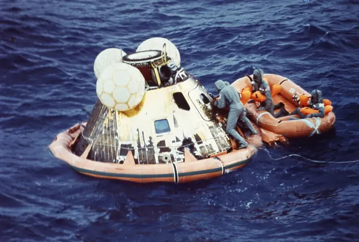 Framed Print : Floating Apollo 11 Command Module Framed Print : Floating Apollo 11 Command Module