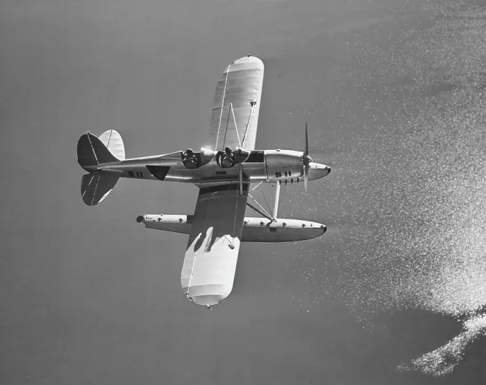 Framed Print : Floatplane Over Water