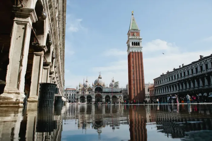 Framed Print : Flood On St Marks Square or Piazza San Marco, in Venice Italy Framed Print : Flood On St Marks Square or Piazza San Marco, in Venice Italy