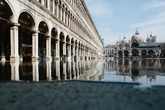 Framed Print : Flood On St Marks Square or Piazza San Marco, in Venice Italy Framed Print : Flood On St Marks Square or Piazza San Marco, in Venice Italy