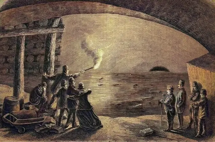 Framed Print : Flooding of the Austria in Wieliczka, Poland, historical engraving, circa 1870, digitally restored reproduction of a 19th century original, exact original date unknown, coloured Framed Print : Flooding of the Austria in Wieliczka, Poland, historical engraving, circa 1870, digitally restored reproduction of a 19th century original, exact original date unknown, coloured