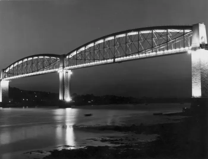 Framed Print : Floodlit Bridge