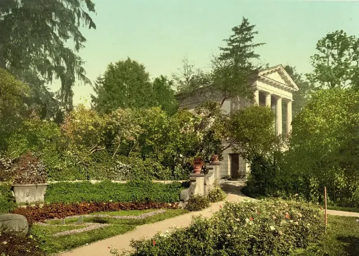 Framed Print : The Flora Temple in the Park of Woerlitz, Saxony-Anhalt, c. 1890, Germany, Historic, digitally restored reproduction from a 19th century original Framed Print : The Flora Temple in the Park of Woerlitz, Saxony-Anhalt, c. 1890, Germany, Historic, digitally restored reproduction from a 19th century original