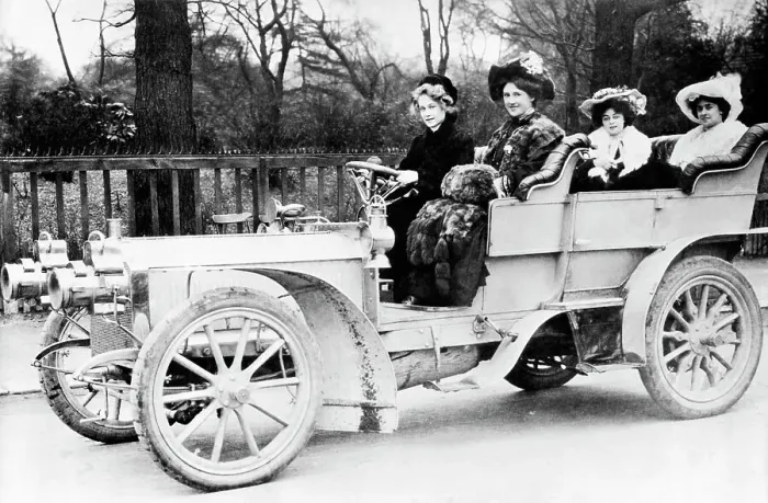 Framed Print : Floradora Girls Riding in a Car Framed Print : Floradora Girls Riding in a Car