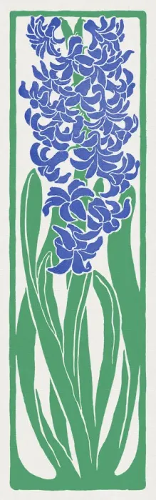 Framed Print : Floral ornament with flower head of hyacinth decorative art nouveau 1897 Framed Print : Floral ornament with flower head of hyacinth decorative art nouveau 1897