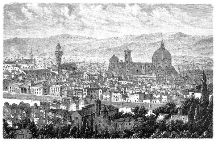 Framed Print : Florence. Antique illustration of a Florence Framed Print : Florence. Antique illustration of a Florence
