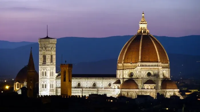 Framed Print : Florence Catherdral (Duomo) illuminated at dusk Framed Print : Florence Catherdral (Duomo) illuminated at dusk