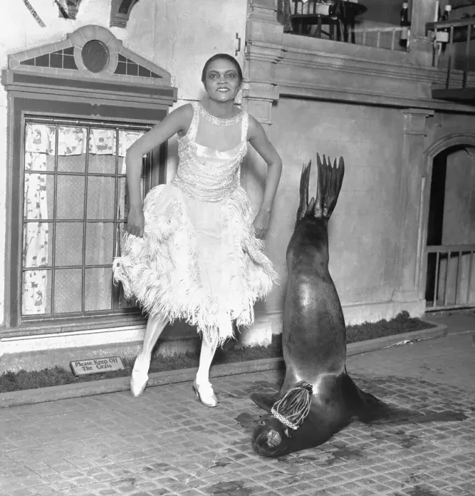 Framed Print : Florence Mills Dancing With Seal Framed Print : Florence Mills Dancing With Seal