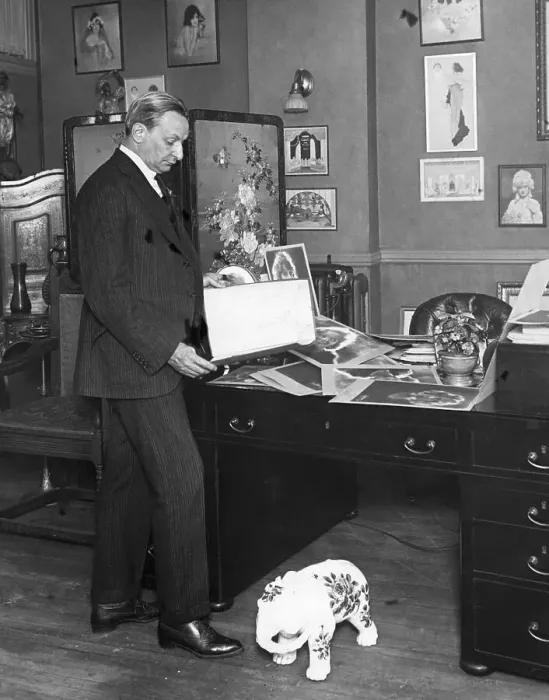 Framed Print : Florenz Ziegfeld Looking At Photographs Framed Print : Florenz Ziegfeld Looking At Photographs