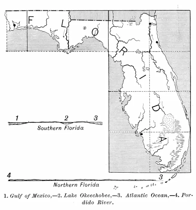 Framed Print : Florida state map 1886 Framed Print : Florida state map 1886