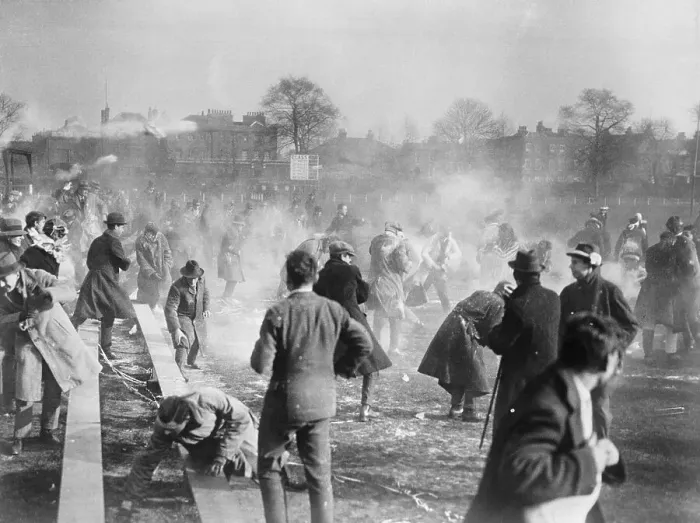 Framed Print : Flour Fight Following Rugby Finals Framed Print : Flour Fight Following Rugby Finals