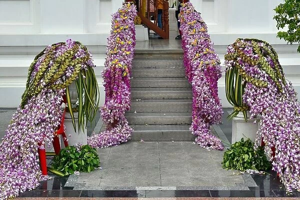 Flower entry at Loha Prasat temple bangkok