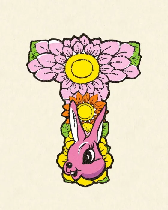 Framed Print : Flowered Alphabet Letter T Framed Print : Flowered Alphabet Letter T