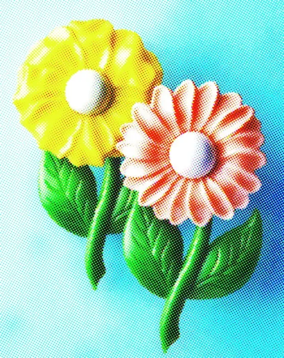 Framed Print : Flowers on Blue Background