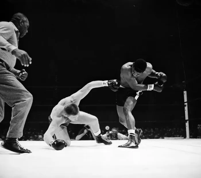 Framed Print : Floyd Patterson Punches Tom McNeeley in Ring Framed Print : Floyd Patterson Punches Tom McNeeley in Ring