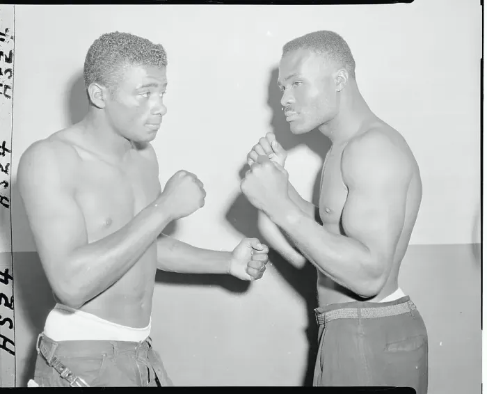 Framed Print : Floyd Patterson Squaring Off Against Archie McBride Framed Print : Floyd Patterson Squaring Off Against Archie McBride