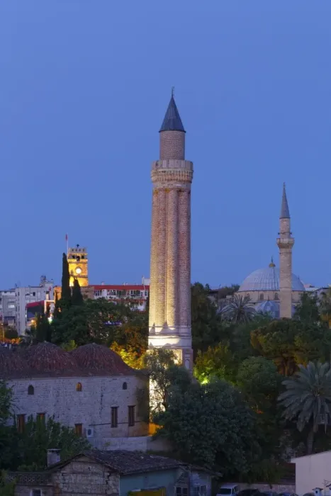 Framed Print : Fluted Minaret, Kaleici, Antalya, Antalya Province, Turkey