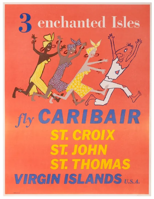 Framed Print : Fly Carib Air Poster