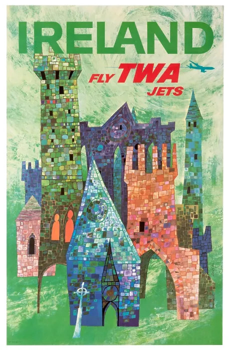 Framed Print : Fly TWA Jets Ireland Poster Framed Print : Fly TWA Jets Ireland Poster
