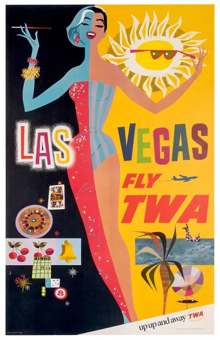 Framed Print : Fly TWA Las Vegas Poster Framed Print : Fly TWA Las Vegas Poster