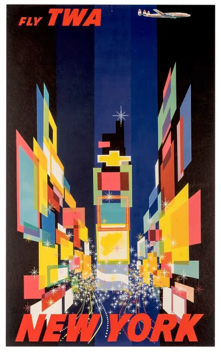 Framed Print : Fly TWA New York Nights Poster Framed Print : Fly TWA New York Nights Poster