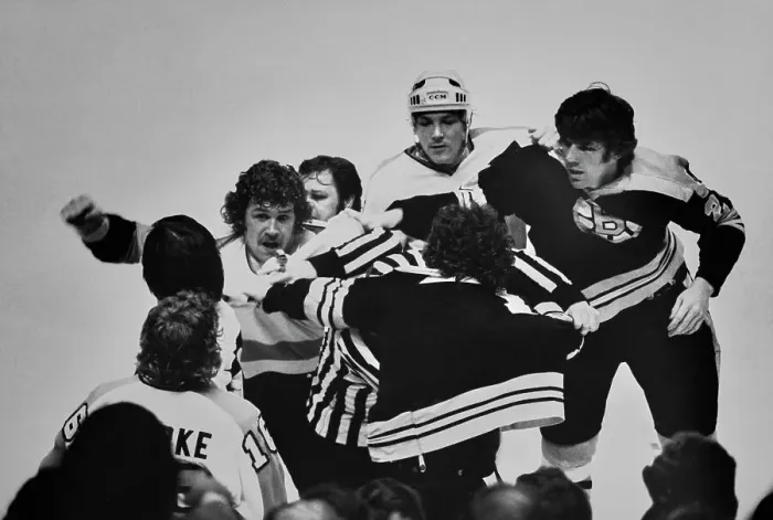 Framed Print : Flyers Vs Bruins Ice Hockey Fight Framed Print : Flyers Vs Bruins Ice Hockey Fight