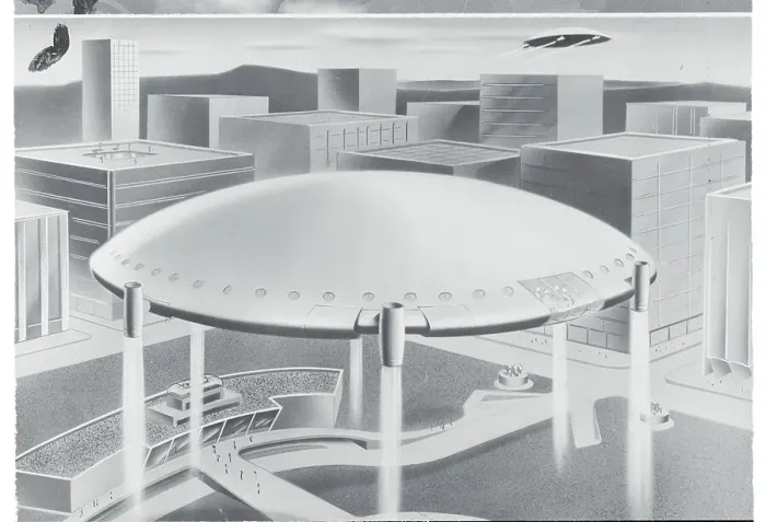Framed Print : Flying Saucer-Like Plane Framed Print : Flying Saucer-Like Plane