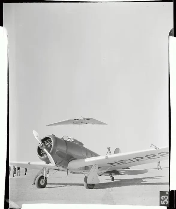 Framed Print : Flying Wing Aircraft on Test Flight