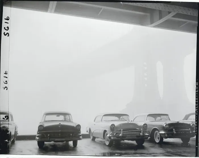 Framed Print : Fog Blanketing a Bridge and Cars Framed Print : Fog Blanketing a Bridge and Cars