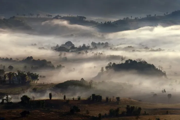 Framed Print : Foggy morning in Nan, Thailand Framed Print : Foggy morning in Nan, Thailand