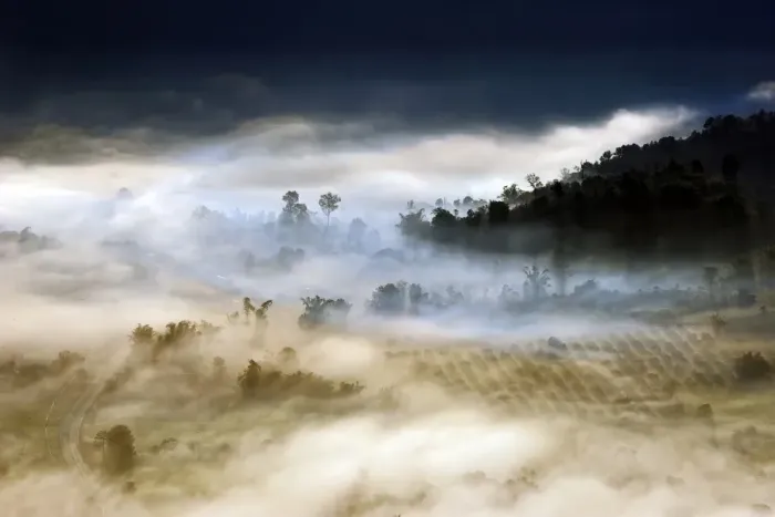 Framed Print : Foggy morning in Nan, Thailand Framed Print : Foggy morning in Nan, Thailand