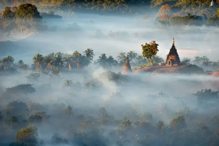 Framed Print : Foggy Mrauk-U