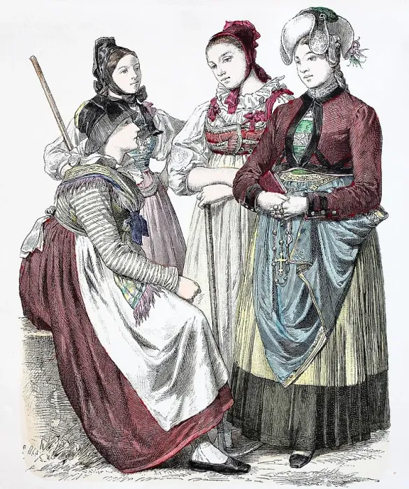 Framed Print : Folk traditional costume, clothing, history of costumes, woman from the Black Forest, the Schwapbachtal and from Hauenstein, Baden-Wuerttemberg, Germany, 1885, Historical, digitally restored reproduction of a 19th century original Framed Print : Folk traditional costume, clothing, history of costumes, woman from the Black Forest, the Schwapbachtal and from Hauenstein, Baden-Wuerttemberg, Germany, 1885, Historical, digitally restored reproduction of a 19th century original