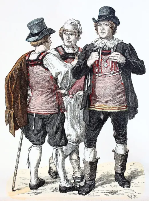 Framed Print : Folk traditional costume, clothing, history of costumes, people from Hohenstein in Baden, Germany, 1885, Historic, digitally restored reproduction of a 19th century original Framed Print : Folk traditional costume, clothing, history of costumes, people from Hohenstein in Baden, Germany, 1885, Historic, digitally restored reproduction of a 19th century original