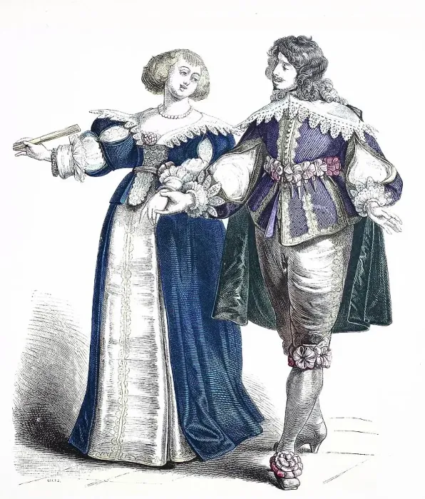 Framed Print : Folk traditional costume, Clothing, History of costumes, French noblemen, ca 1630-1600, France, Historical, digitally restored reproduction of a 19th century original Framed Print : Folk traditional costume, Clothing, History of costumes, French noblemen, ca 1630-1600, France, Historical, digitally restored reproduction of a 19th century original