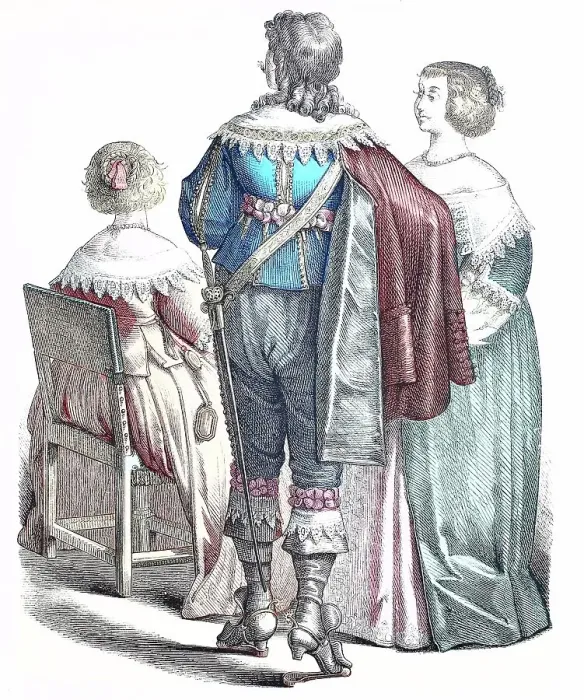 Framed Print : Folk traditional costume, Clothing, History of costumes, French noblemen, ca 1630-1600, France, Historical, digitally restored reproduction of a 19th century original Framed Print : Folk traditional costume, Clothing, History of costumes, French noblemen, ca 1630-1600, France, Historical, digitally restored reproduction of a 19th century original