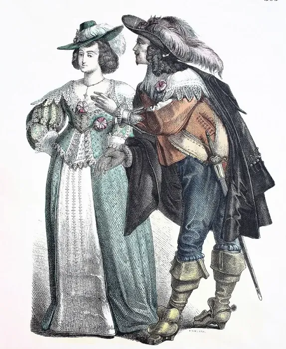 Framed Print : Folk traditional costume, clothing, history of costumes, German noblemen, ca 1630-1600, Germany, Historical, digitally restored reproduction of a 19th century original Framed Print : Folk traditional costume, clothing, history of costumes, German noblemen, ca 1630-1600, Germany, Historical, digitally restored reproduction of a 19th century original