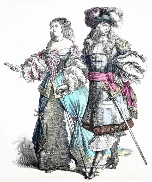 Framed Print : Folk traditional costume, Clothing, History of costumes, French noblewoman in court costume, ca 1630-1600, France, Historical, digitally restored reproduction of a 19th century original Framed Print : Folk traditional costume, Clothing, History of costumes, French noblewoman in court costume, ca 1630-1600, France, Historical, digitally restored reproduction of a 19th century original