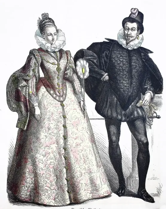 Framed Print : Folk traditional costume, clothing, history of costumes, Spanish noblemen, ca 1565-1700, Spain, Historical, digitally restored reproduction of a 19th century original Framed Print : Folk traditional costume, clothing, history of costumes, Spanish noblemen, ca 1565-1700, Spain, Historical, digitally restored reproduction of a 19th century original