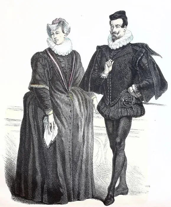 Framed Print : Folk traditional costume, clothing, history of costumes, German noblemen, ca 1565-1700, Germany, Historical, digitally restored reproduction of a 19th century original Framed Print : Folk traditional costume, clothing, history of costumes, German noblemen, ca 1565-1700, Germany, Historical, digitally restored reproduction of a 19th century original