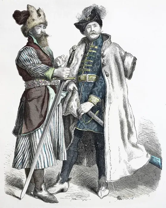 Framed Print : Folk traditional costume, clothing, history of costumes, distinguished Russian and Polish nobleman, 16th century, Poland, Historical, digitally restored reproduction of a 19th century original Framed Print : Folk traditional costume, clothing, history of costumes, distinguished Russian and Polish nobleman, 16th century, Poland, Historical, digitally restored reproduction of a 19th century original