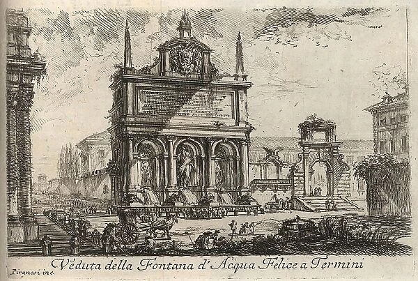 Fontana d Acqua Felice a Termini, 1767, Rome, Italy, digital reproduction of an 18th century original, original date unknown