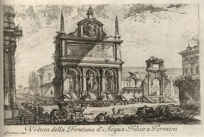 Framed Print : Fontana d Acqua Felice a Termini, 1767, Rome, Italy, digital reproduction of an 18th century original, original date unknown Framed Print : Fontana d Acqua Felice a Termini, 1767, Rome, Italy, digital reproduction of an 18th century original, original date unknown