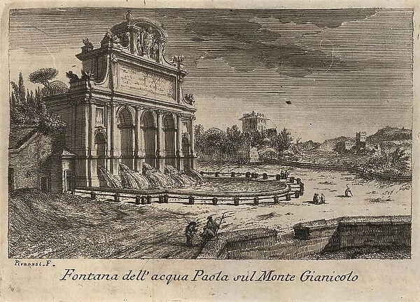 Fontana dell aqua Paota sul Monte Gianicolo, 1767, Rome, Italy, digital reproduction of an 18th century original, original date unknown