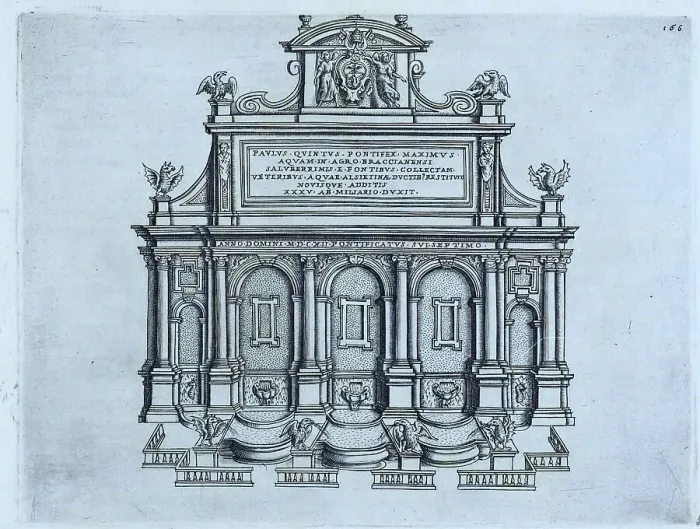 Framed Print : Fontana Paola, Fontana dell'Acqua Paola, is a baroque fountain in Rome on Via Garibaldi on the Gianicolo, historic Rome, Italy, digital reproduction of an original 17th century design, original date unknown