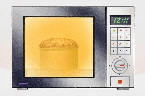 Food cooking in microwave